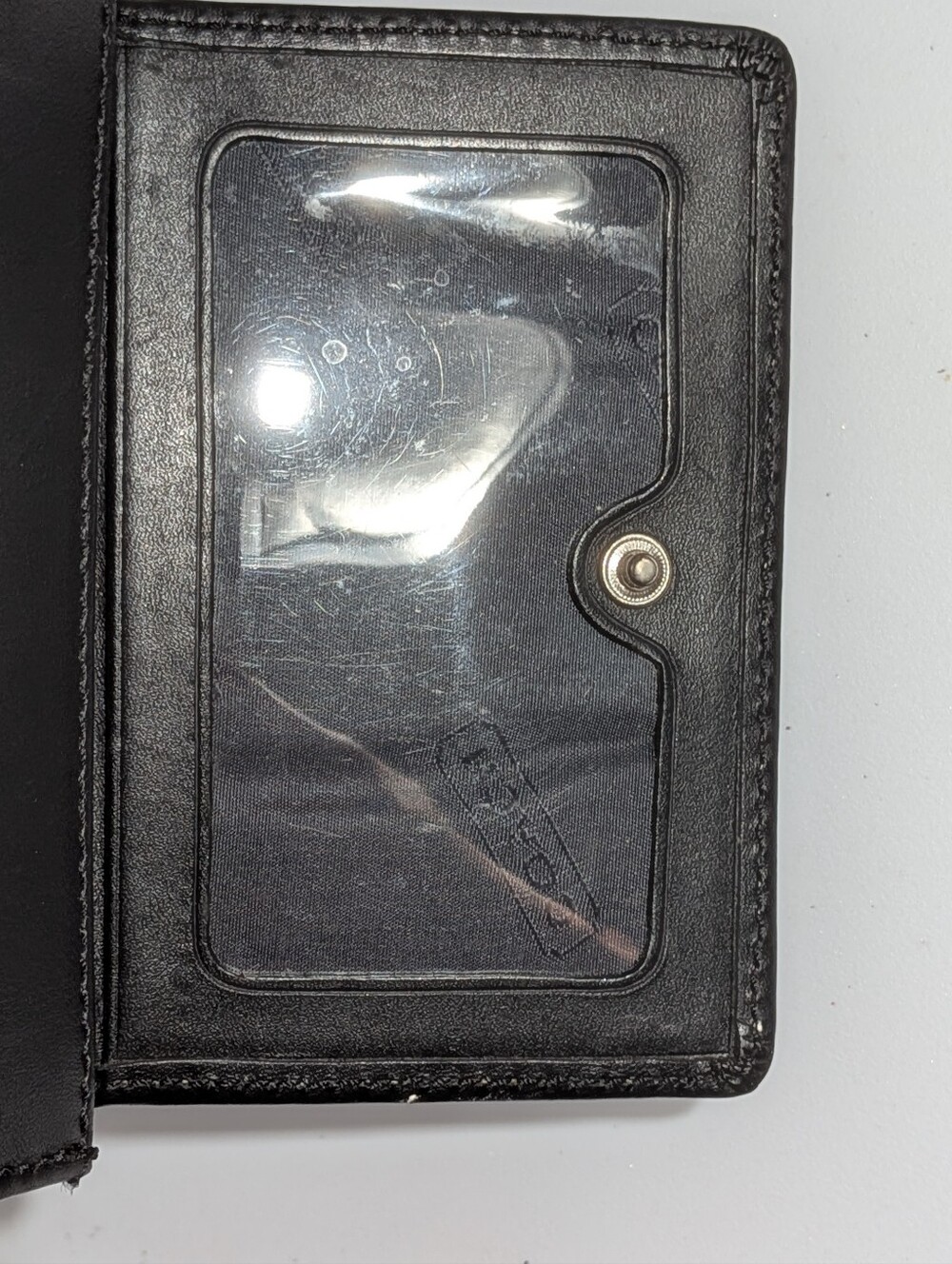 Coach Wallet Card Case Black Signature C Canvas Leather Compact Mini ID Holder - Picture 6 of 8